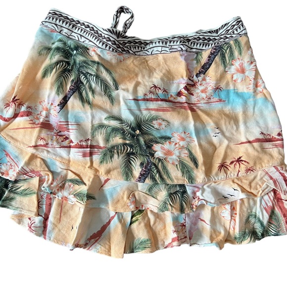 AGUA BENDITA SKIRT Wrap Vienna Luau Mini ONE SIZE Cover Up - Picture 2 of 6